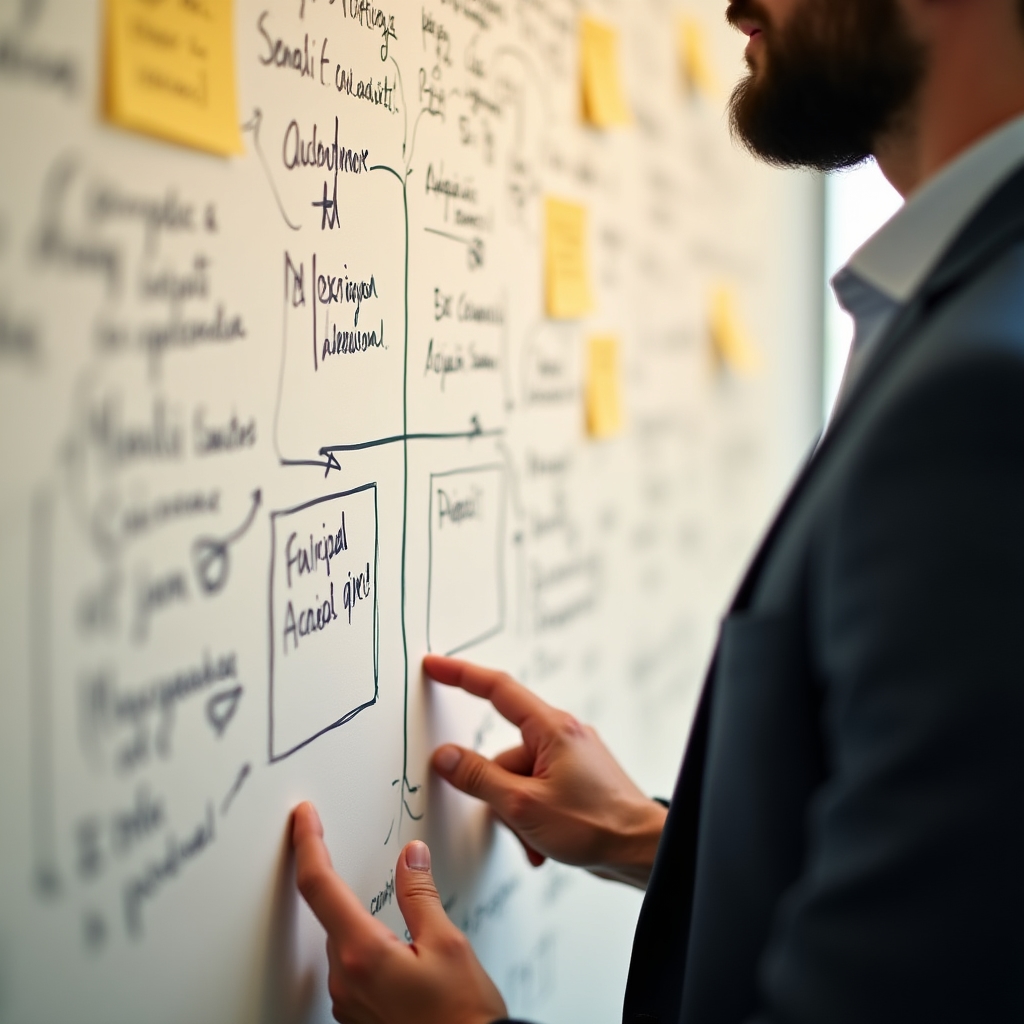 Analisi degli ostacoli su lavagna durante sessione di mentoring