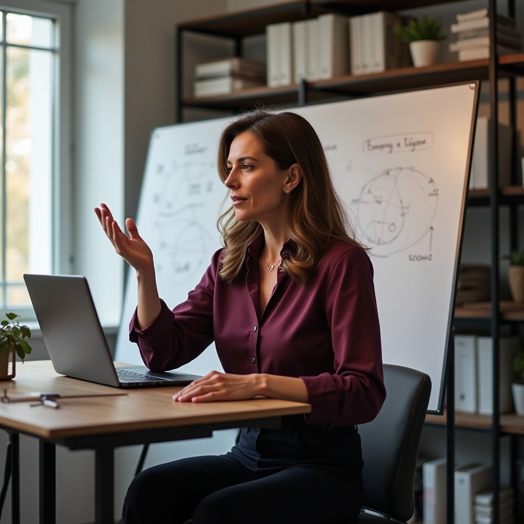 Mentor al lavoro con professionista durante sessione online