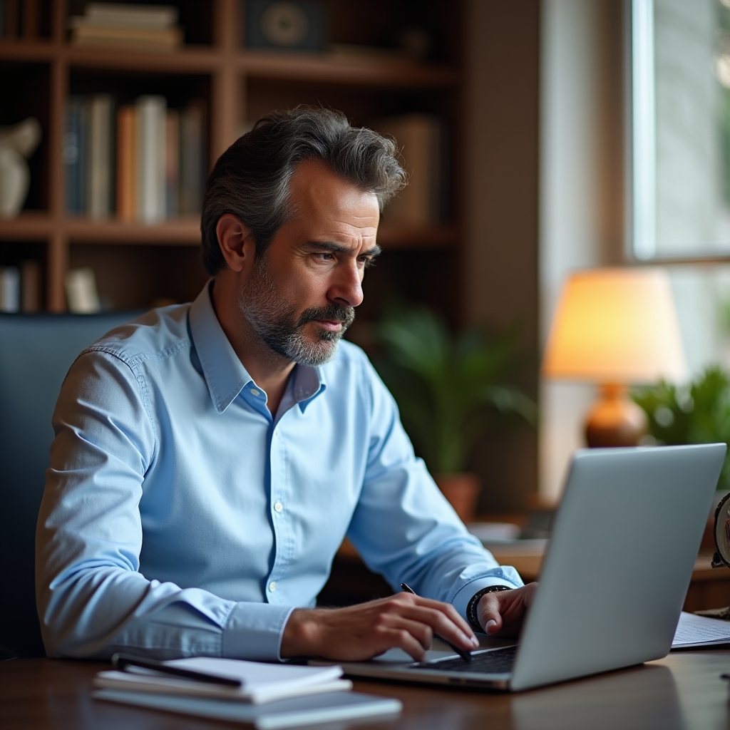 Sessione di mentoring online su laptop in ambiente professionale